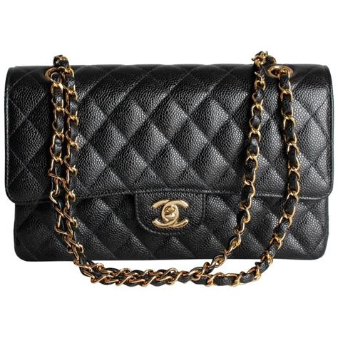 chanel bag black gold - chanel classic black bag price.